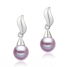 7-8mm di Perle Acqua Dolce Orecchini en Edith Lavanda