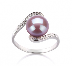 9-10mm di Perle Acqua Dolce Anello en Chantal Lavanda