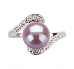 9-10mm di Perle Acqua Dolce Anello en Chantal Lavanda
