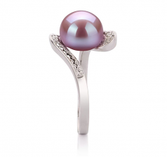 9-10mm di Perle Acqua Dolce Anello en Chantal Lavanda