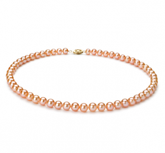 6-7mm di Perle Acqua Dolce Collana en Rosa