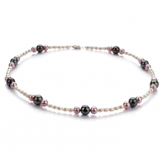 3-8mm di Perle Acqua Dolce Collana en Ida Multicolore