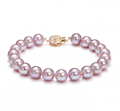 8.5-9.5mm di Perle Acqua Dolce Bracciale en Lavanda
