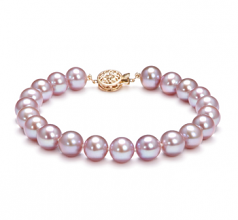 8.5-9.5mm AAA Quality di Perle Acqua Dolce Bracciale in Lavanda