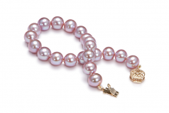 8.5-9.5mm di Perle Acqua Dolce Bracciale en Lavanda