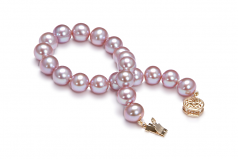 8.5-9.5mm AAA Quality di Perle Acqua Dolce Bracciale in Lavanda