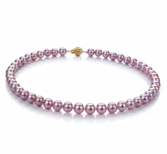 8.5-9.5mm di Perle Acqua Dolce Collana en Lavanda