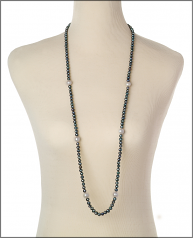 6-11mm di Perle Acqua Dolce Collana en Chloe Nero