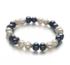 6-7mm di Perle Acqua Dolce Bracciale en Jemima Nero