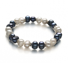 6-7mm A Quality di Perle Acqua Dolce Bracciale in Jemima Nero