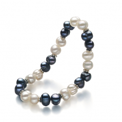 6-7mm di Perle Acqua Dolce Bracciale en Jemima Nero