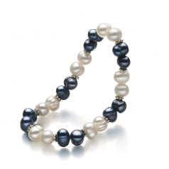 6-7mm A Quality di Perle Acqua Dolce Bracciale in Jemima Nero