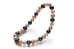 6-7mm di Perle Acqua Dolce Bracciale en Beatitudine Multicolore