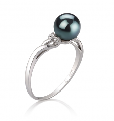 6-7mm Akoya Giapponese Anello en Andrea Nero