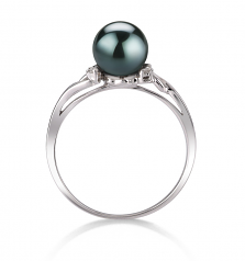6-7mm Akoya Giapponese Anello en Andrea Nero