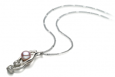 7-8mm di Perle Acqua Dolce Pendente en Eudora Lavanda