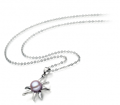 7-8mm di Perle Acqua Dolce Pendente en Nina Lavanda