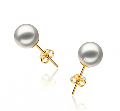 7.5-8mm Akoya Giapponese Orecchini en Hanadama Bianco