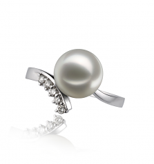 8-9mm Akoya Giapponese Anello en Grazia Bianco