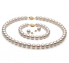 8-9mm Akoya Giapponese Parure en Bianco