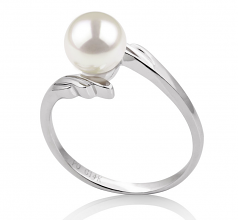 6-7mm Akoya Giapponese Anello en Daronia Bianco