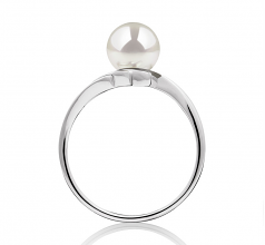 6-7mm Akoya Giapponese Anello en Daronia Bianco