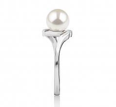 6-7mm Akoya Giapponese Anello en Daronia Bianco