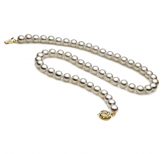 7-7.5mm Akoya Giapponese Collana en Bianco