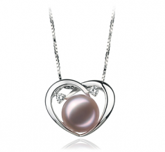 9-10mm di Perle Acqua Dolce Pendente en Katie Cuore Lavanda