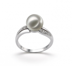 7-8mm Akoya Giapponese Anello en Carolina Bianco