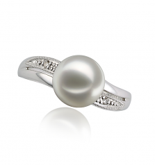 7-8mm Akoya Giapponese Anello en Carolina Bianco