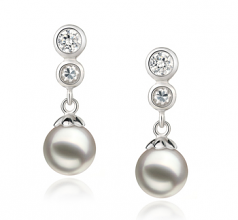 7-8mm Akoya Giapponese Orecchini en Ragazzina Bianco