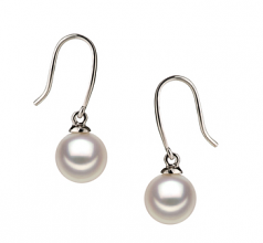 7-8mm Akoya Giapponese Orecchini en Yoko Bianco