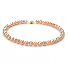 8.5-9mm di Perle Acqua Dolce Collana en Rosa
