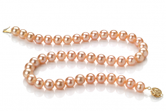 8.5-9mm di Perle Acqua Dolce Collana en Rosa