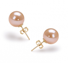 9-10mm di Perle Acqua Dolce Orecchini en Rosa