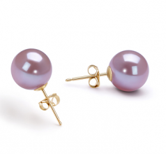 9-10mm di Perle Acqua Dolce Orecchini en Lavanda