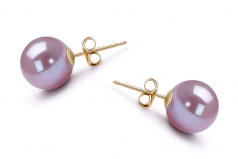 9-10mm di Perle Acqua Dolce Orecchini en Lavanda