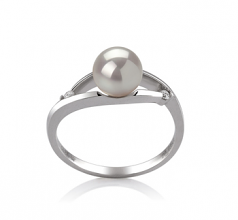 6-7mm Akoya Giapponese Anello en Tanya Bianco