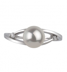 6-7mm Akoya Giapponese Anello en Tanya Bianco