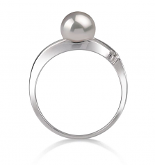 6-7mm Akoya Giapponese Anello en Tanya Bianco