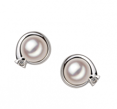 7-8mm Akoya Giapponese Orecchini en Angelina Bianco