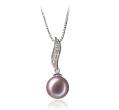 9-10mm di Perle Acqua Dolce Pendente en Clementina Lavanda