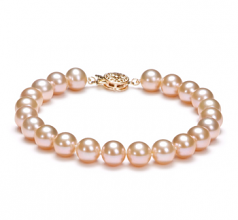 7-8mm AAAA Quality di Perle Acqua Dolce Bracciale in Rosa