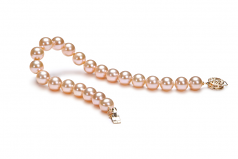 7-8mm AAAA Quality di Perle Acqua Dolce Bracciale in Rosa