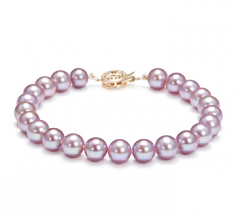 7-8mm di Perle Acqua Dolce Bracciale en Lavanda