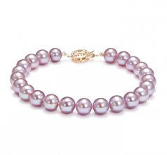 7-8mm AAAA Quality di Perle Acqua Dolce Bracciale in Lavanda