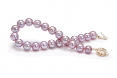 7-8mm di Perle Acqua Dolce Bracciale en Lavanda