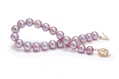 7-8mm AAAA Quality di Perle Acqua Dolce Bracciale in Lavanda