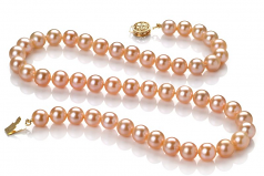 7-8mm di Perle Acqua Dolce Collana en Rosa